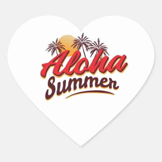 Aloha Summer Hart Sticker (Voorkant)