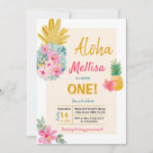 ALOHA Summer Lijst Pineapple Invitation Kaart (Voorkant)