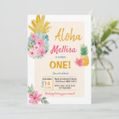 ALOHA Summer Lijst Pineapple Invitation Kaart (Staand voorkant)