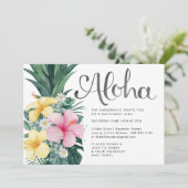 Aloha Summer Luau Party Invitation Kaart (Staand voorkant)