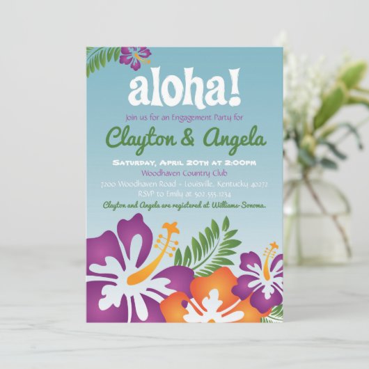 Aloha Summer Luau Uitnodiging (Staand voorkant)
