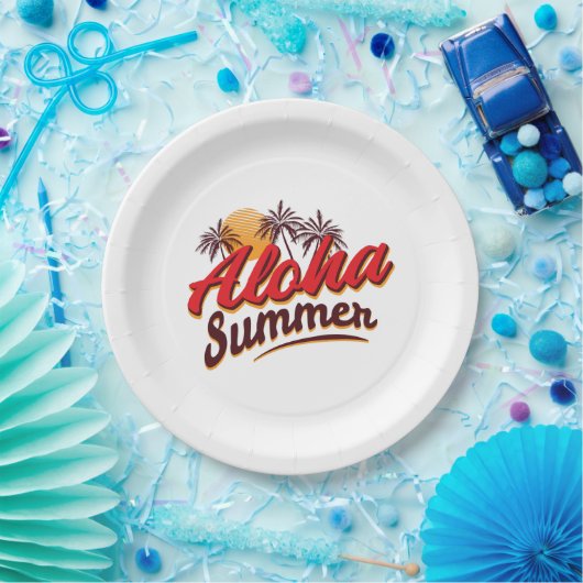 Aloha Summer Papieren Bordje (Feest)