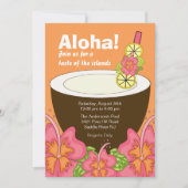 Aloha Summer Party Luau Uitnodiging (Voorkant)