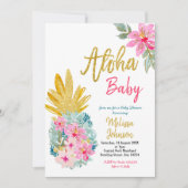 Aloha Summer Pineapple baby shower Kaart (Voorkant)