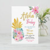 Aloha Summer Pineapple baby shower Kaart (Staand voorkant)