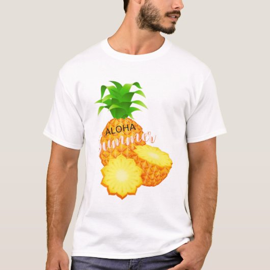 Aloha Summer Pineapple_ Hawaiiaanse eilanden T-shirt (Voorkant)