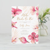 Aloha Summer Tropical Pink Bridal Shower Kaart (Staand voorkant)