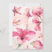 Aloha Summer Tropical Pink Bridal Shower Kaart (Achterkant)