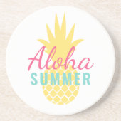 Aloha Summer Tropical Yellow Pineapple Zandsteen Onderzetter (Voorkant)