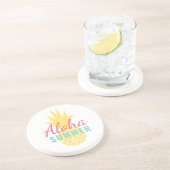 Aloha Summer Tropical Yellow Pineapple Zandsteen Onderzetter (Zijkant)