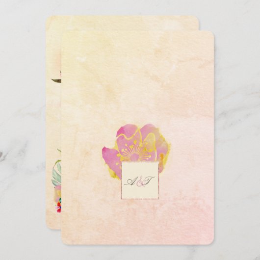 Aloha Sunrise Arch Waterverf Uitnodiging (Voorkant / Achterkant)