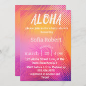 Aloha Sunset Beach baby shower Kaart (Voorkant / Achterkant)