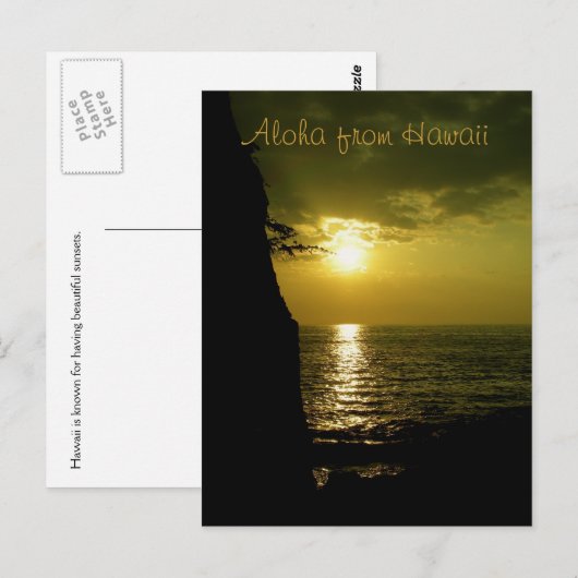 Aloha Sunset in Hawaii Briefkaart (Voorkant / Achterkant)