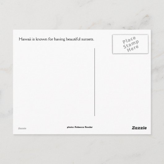 Aloha Sunset in Hawaii Briefkaart (Achterkant)