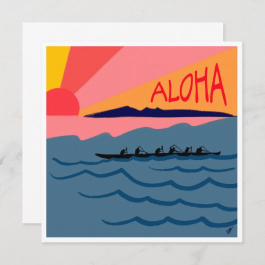 Aloha Sunset Note Kaart (Voorkant / Achterkant)