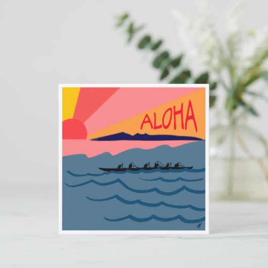 Aloha Sunset Note Kaart (Staand voorkant)