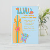 Aloha Surf Board Birthday Uitnodiging (Staand voorkant)