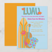 Aloha Surf Board Hawaiian Party Invitation Kaart (Voorkant / Achterkant)