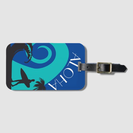 Aloha Surf en Palm Trees Bagagelabel (Voorkant (horizontaal))