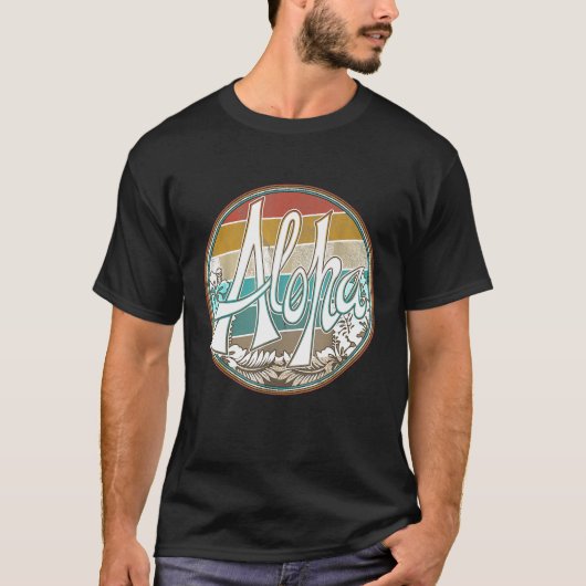 Aloha Surf Hawaii Surfboard Retro T-shirt (Voorkant)