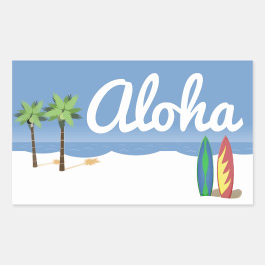 Aloha Surf Rechthoekige Sticker (Voorkant)