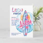 Aloha Surfboard Uitnodiging (Staand voorkant)