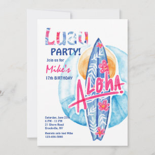 Aloha Surfboard Uitnodiging