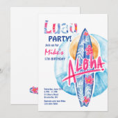 Aloha Surfboard Uitnodiging (Voorkant / Achterkant)