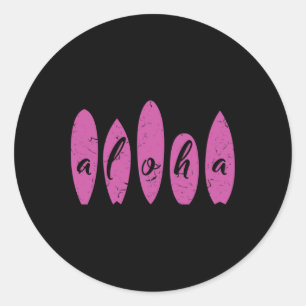 Aloha Surfen Strand Surfplank Vrouwen Meisjes Hawa Ronde Sticker
