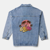 Aloha surfen tijd denim jacket (Achterkant)