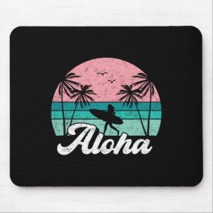 Aloha Surfer Girl Hawaï Vintage Hawaïaans Surfen Muismat