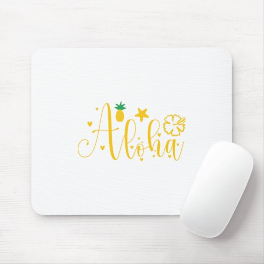 Aloha-Surfer- Palms-Tropisch-Retro-Beach-Funny Muismat (Met muis)