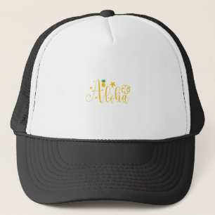 Aloha-Surfer- Palms-Tropisch-Retro-Beach-Funny Trucker Pet