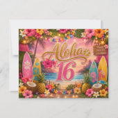 Aloha Sweet 16 Verjaardag Kaart (Voorkant)
