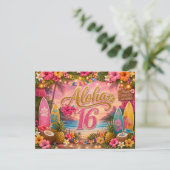 Aloha Sweet 16 Verjaardag Kaart (Staand voorkant)