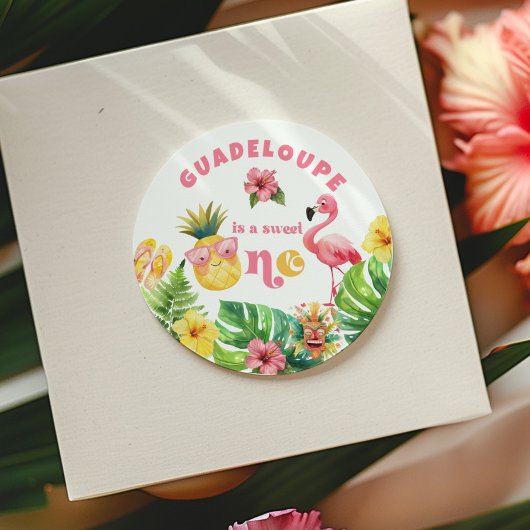 Aloha Sweet One Hawaii Luau verjaardagsfeestje Ronde Sticker