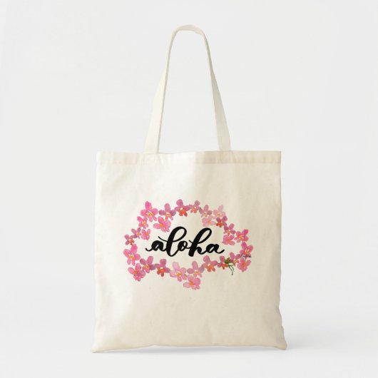 Aloha-tas Pink Orchidee Lei Aloha (lege achterkant Tote Bag (Voorkant)