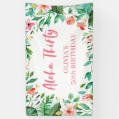 Aloha Thirty Tropical Luau Birthday Banner (Verticaal)