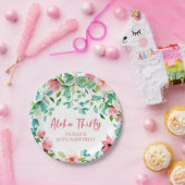 Aloha Thirty Tropical Luau Birthday Papieren Bordje (Feest)