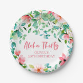 Aloha Thirty Tropical Luau Birthday Papieren Bordje (Voorkant)