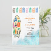 Aloha TIKI AFSTUDEREN Tropical Luau Hawaiian Party Kaart (Staand voorkant)