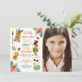 Aloha Tiki Feest Verjaardag Lei Aloha Kaart (Staand voorkant)