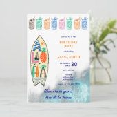 Aloha TIKI Tropical Luau Hawaiian Verjaardagsfeest Kaart (Staand voorkant)