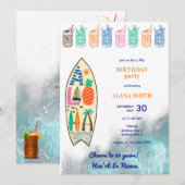 Aloha TIKI Tropical Luau Hawaiian Verjaardagsfeest Kaart (Voorkant / Achterkant)