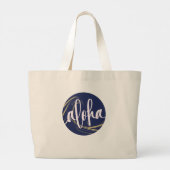 Aloha Tote Tas Donkerblauw Goud met Kai Ocean them (Achterkant)
