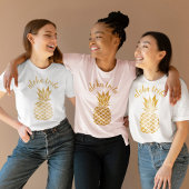 Aloha Tribe Hawaïaanse Gouden Ananas Bruidsmeisje T-shirt