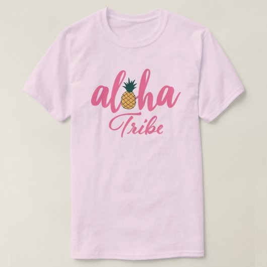 Aloha Tribe Roze T-shirt (Design voorkant)