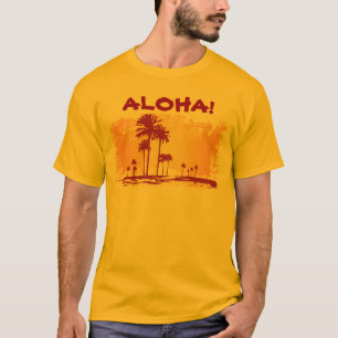 ALOHA tropiaclstrand met palmbomen T-shirt
