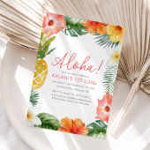 Aloha Tropical 1e Luau Bloemen Verjaardag Kaart