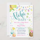 Aloha Tropical Baby shower Invitation Kaart (Voorkant)